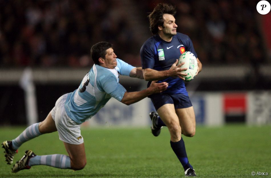 Christophe Dominici lors du match France - Argentine à la Coupe du monde de rugby 2007.