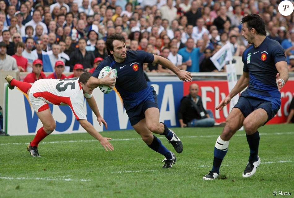 Christophe Dominici lors du match France - Géorgie à la Coupe du monde de rugby en 2007.