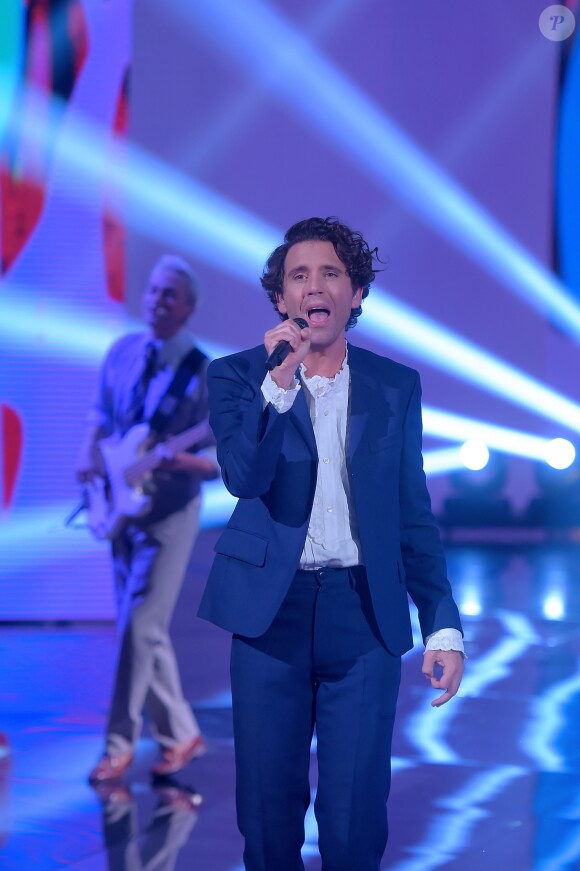 Mika sur le plateau de l'émission "Che Tempo Che Fa" à Milan, Italie, le 6 octobre 2019.