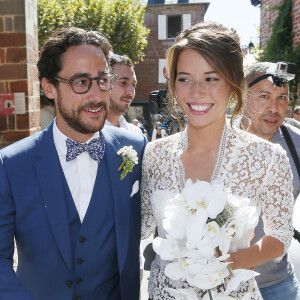 Mariage de Thomas Hollande et de la journaliste Emilie Broussouloux à la mairie à Meyssac en Corrèze près de Brive, ville d'Emiie. Le 8 Septembre 2018. © Patrick Bernard-Guillaume Collet / Bestimage