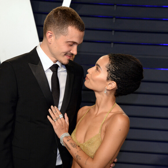 Mariage - Zoë Kravitz s'est mariée avec Karl Glusman - Zoe Kravitz et son fiancé Karl Glusman - Soirée Vanity Fair Oscar Party à Los Angeles.
