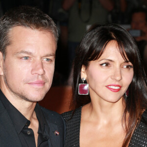 Matt Damon et sa femme Luciana Barroso - Première du film "The Martian" au festival du film de Toronto (TIFF) le 11 septembre 2015 