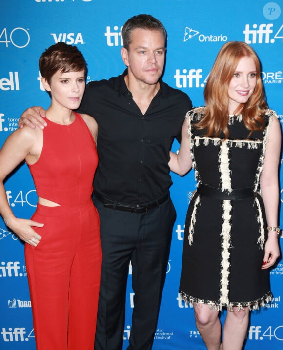 Kate Mara, Matt Damon, Jessica Chastain - Conférence de presse du film "The Martian" au festival du film de Toronto (TIFF) le 11 septembre 2015