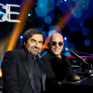 Exclusif - André Manoukian et Pascal Obispo - Enregistrement de l'émission "Fête de la chanson française" à l'Olympia à Paris, sur France 2. © Tiziano Da Silva - Cyril Moreau / Bestimage