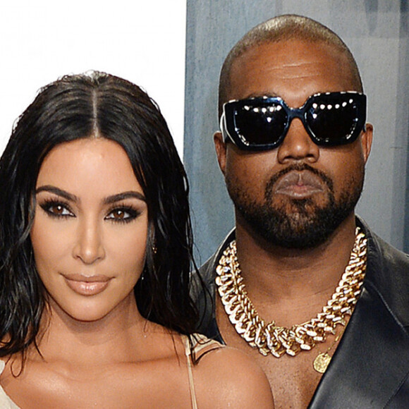 Kim Kardashian et son mari Kanye West - People à la soirée "Vanity Fair Oscar Party" après la 92ème cérémonie des Oscars 2020 au Wallis Annenberg Center for the Performing Arts à Los Angeles, le 9 février 2020. 