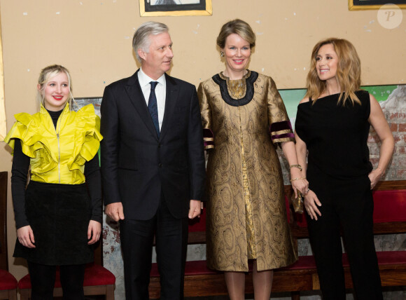 Le roi Philippe et la reine Mathilde de Belgique en visite d'état au Canada assistent à un concert privé de Lara Fabian et de Alice on the Roof, au théâtre Rialto à Montréal. Canada, Montréal, 16 mars 2018.