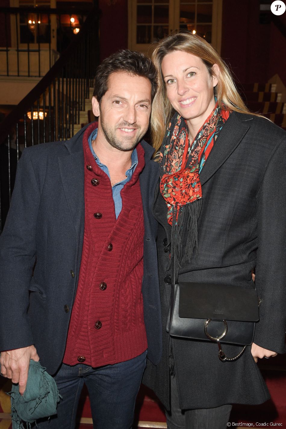 Frédéric Diefenthal et sa compagne Stéphanie - People à la générale du woman show "Vive Demain !" de Michèle Bernier au théâtre des Variétés à Paris © Coadic Guirec/Bestimage