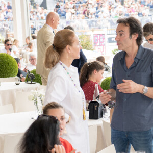 Exclusif - Carole Bouquet, Anthony Delon - People dans la tente VIP - Longines Paris Eiffel Jumping au Champ de Mars à Paris, le 7 juillet 2019. © Luc Castel/Bestimage