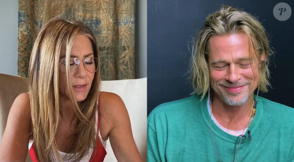 Jennifer Aniston, Brad Pitt - Les célébrités se retrouvent pour la lecture de scripts en FaceTime à Ridgemont High à Los Angeles, le 18 septembre 2020.