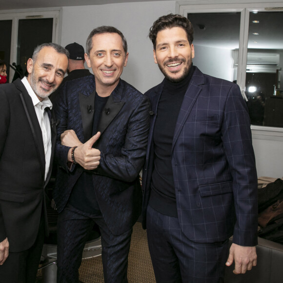 Exclusif - Elie Semoun, Gad Elmaleh, Redouane Bougheraba - Backstage de l'enregistrement de l'émission "La grosse charriade", présentée par Cyril Hanouna sur C8. Le 10 décembre 2020. © Jack Tribeca / Bestimage