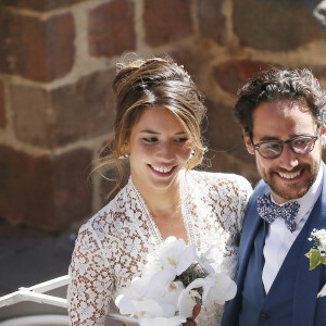 Mariage de Thomas Hollande et de la journaliste Emilie Broussouloux l'église de Meyssac en Corrèze, près de Brive, ville d'Emiie. Le 8 Septembre 2018. © Patrick Bernard-Guillaume Collet / Bestimage