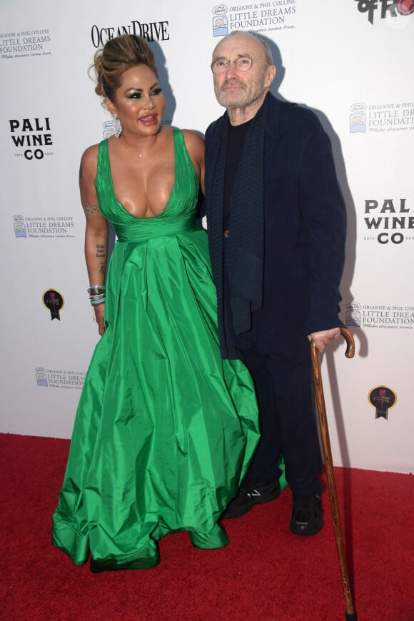 Phil Collins et sa femme Orianne au photocall du 4e gala de la fondation Little Dreams à Miami le 15 novembre 2018.