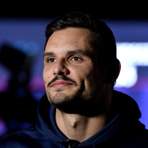 Florent Manaudou lors de la conférence de presse des championnats d'Europe de natation en petit bassin à Glasgow. Le 3 décembre 2019. @Inside / Panoramic / Bestimage