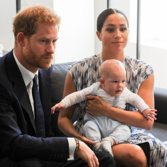 Le prince Harry, duc de Sussex, et Meghan Markle, duchesse de Sussex, avec leur fils Archie ont rencontré l'archevêque Desmond Tutu et sa femme à Cape Town, Afrique du Sud.