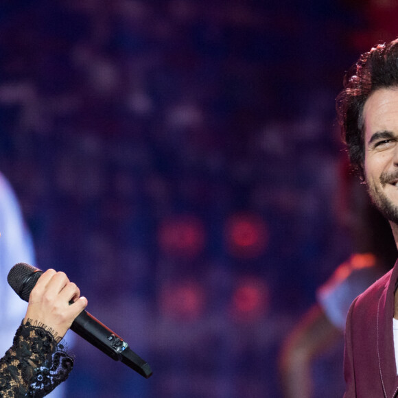 Exclusif - Amel Bent et Amir Haddad - Enregistrement de l'émission "Fête de la chanson française" à l'Olympia à Paris, qui sera diffusée le 9 janvier sur France 2. © Tiziano Da Silva - Cyril Moreau / Bestimage