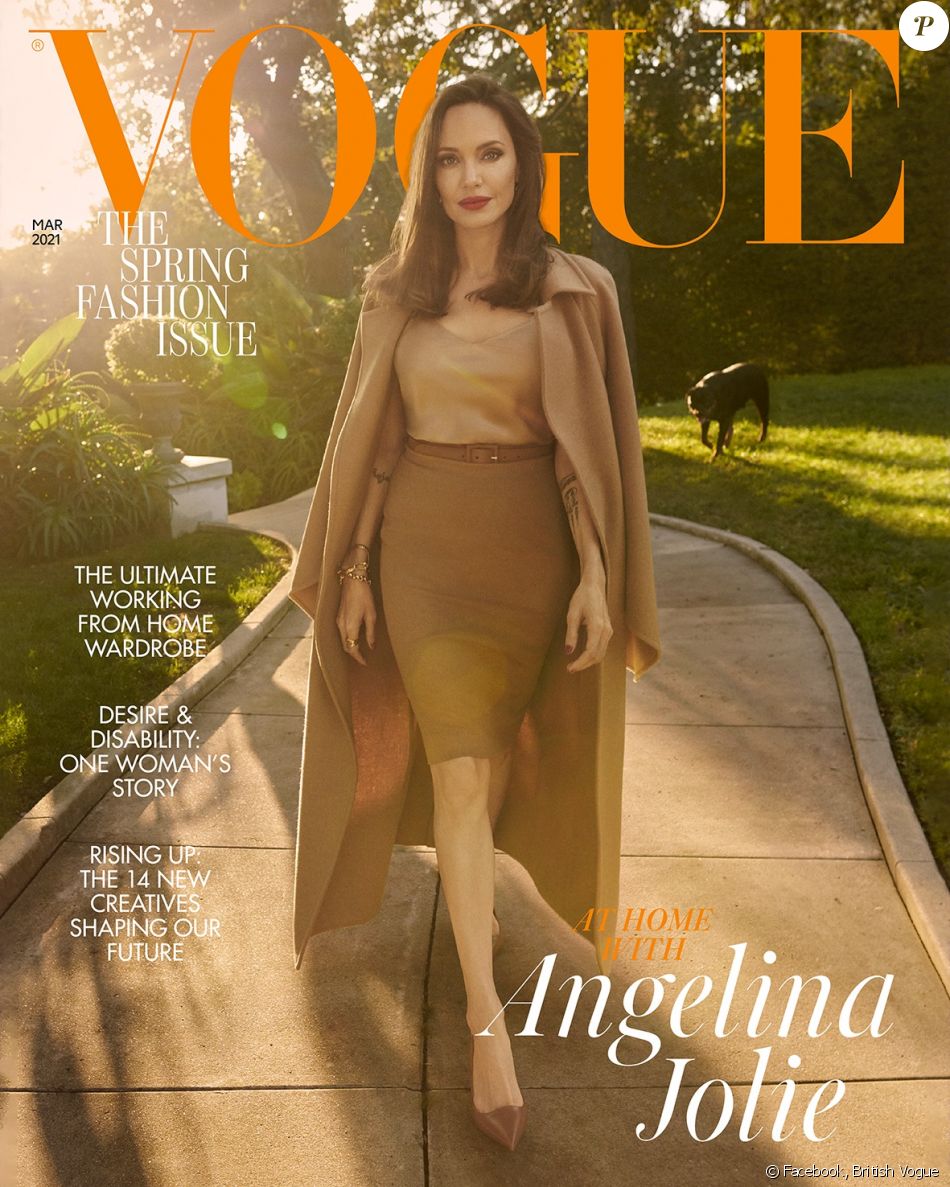 Angelina Jolie figure en couverture du nouveau numéro de l'édition britannique du magazine Vogue . Photo par Craig McDean.