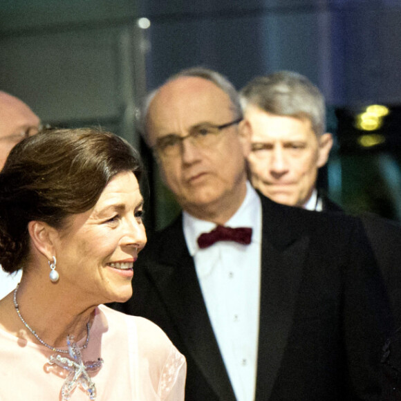 La Princesse Caroline de Hanovre et Karl Lagerfeld - 64e Bal de la Rose sur le thème de Manhattan dans la Salle des Etoiles au Sporting Monte Carlo à Monaco. Le 24 mars 2018. © Pierre Villard / Palais Princier / SBM via Bestimage