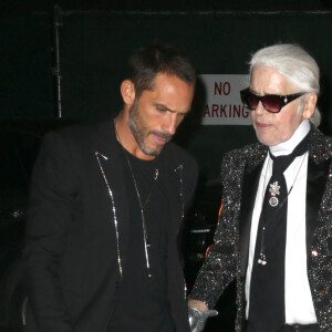 Sébastien Jondeau et Karl Lagerfeld - Les célébrités arrivent à la soirée Chanel à New York, le 23 octobre 2017.