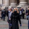 La première dame Brigitte Macron - Sorties de la messe en hommage à Robert Hossein en l'église Saint-Sulpice à Paris. Le 9 février 2021