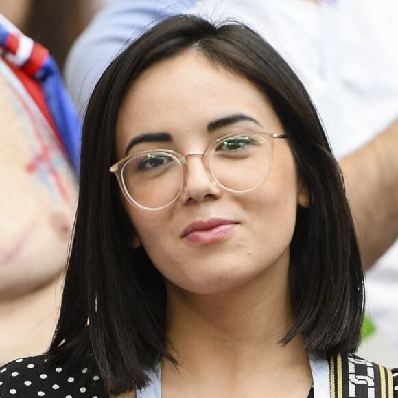 Agathe Auproux - Célébrités dans les tribunes lors du match de coupe du monde opposant la France au Danemark au stade Loujniki à Moscou, Russia, le 26 juin 2018