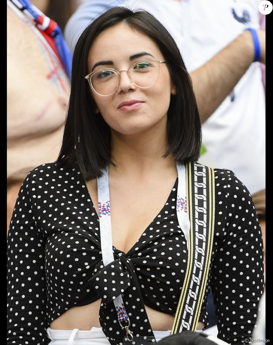 Agathe Auproux - Célébrités dans les tribunes lors du match de coupe du monde opposant la France au Danemark au stade Loujniki à Moscou, Russia, le 26 juin 2018