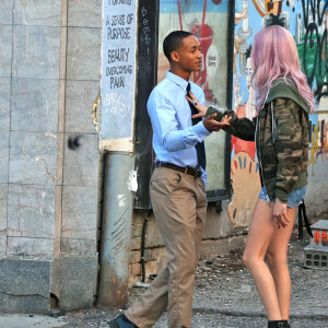 Exclusif - Cara Delevingne et Jaden Smith sur le tournage du film Life In a Year à Toronto, en mai 2017.