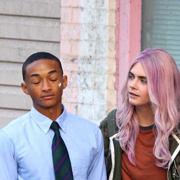 Exclusif - Cara Delevingne et Jaden Smith sur le tournage du film Life In a Year à Toronto, en mai 2017.