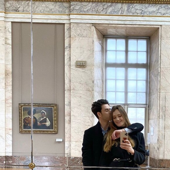 Rosalie Reichmann avec Valentin au musée du Louvre, le 11 mars 2020