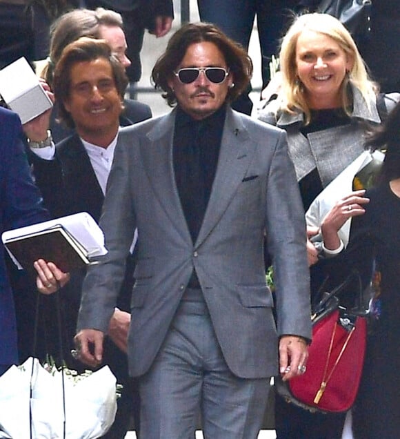 David Sherborne (avocat) - Johnny Depp la sortie de la Cour royale de justice à Londres le dernier jour du procès en diffamation contre le magazine The Sun Newspaper, le 28 juillet 2020.