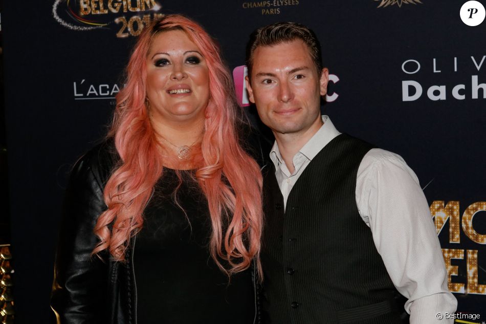 Loana et son ex-compagnon Frédéric Cauvin - Photocall "Top Model Belgium" au Lido à Paris.