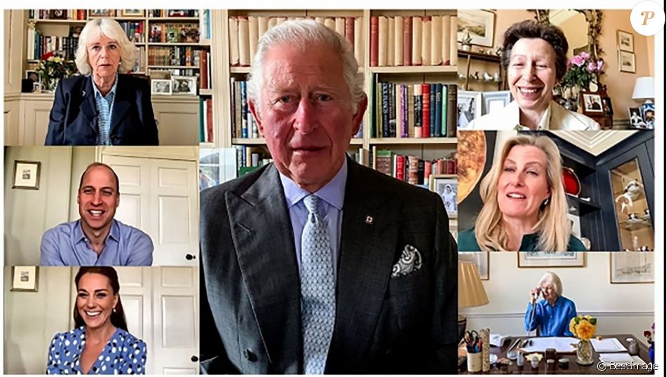 Le prince Charles - Pendant l'épidémie de coronavirus (Covid-19), les membres de la famille royale britannique remercient les soignants en vidéoconférence lors de la Journée internationale des infirmières. Londres. Le 12 mai 2020.