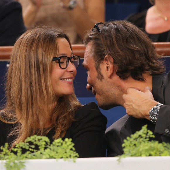 Sandrine Quetier et son nouveau compagnon Sébastien Goales assistent a l'Open Masters 1000 de Tennis Paris Bercy le 1er Novembre 2013.