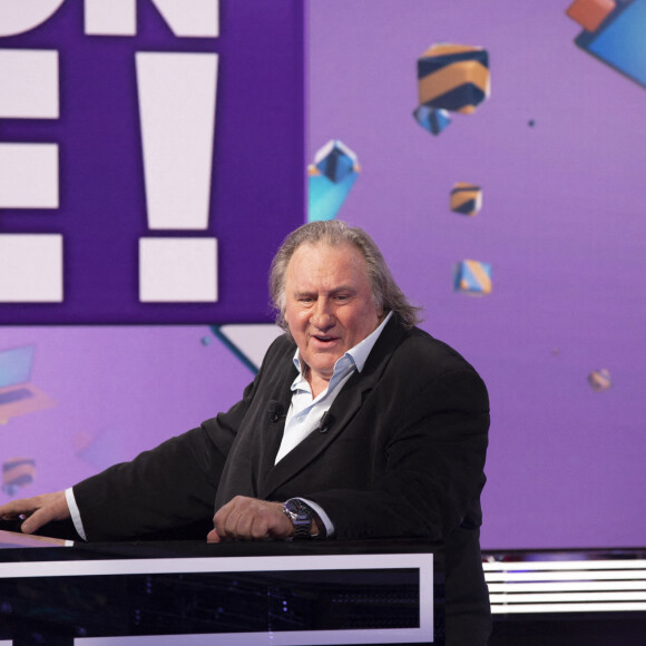 Exclusif - Gérard Depardieu - Première émission TPMP (Touche Pas à Mon Poste!) de la saison pour Cyril Hanouna et son équipe de chroniqueurs, avec beaucoup de nouveautés, un nouveau plateau, nouveau décor, des nouveaux arrivants, ainsi que la présence rare et exclusive de G.Depardieu à Paris le 31août 2020. © Jack tribeca / Bestimage