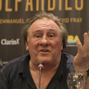 Gérard Depardieu donne une conférence de presse à l'hôtel Panamericano Buenos Aires à propos de ses spectacles au théatre Colon le 16 décembre 2016.