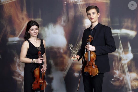 La Victoire d'honneur, traditionnellement décernée à un artiste international, a été remise cette année à deux étudiants du Conservatoire de Lyon - 28ème Edition des Victoires de la Musique classique, à l'Auditorium de Lyon, avec l'Orchestre national de Lyon, dirigé pas N.Szeps-Znaider. Le 24 février 2021 © Pascal Fayolle / Bestimage 