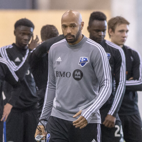 Thierry Henry à l'entraînement avec l'Impact Montréal le 14 janvier 2020.