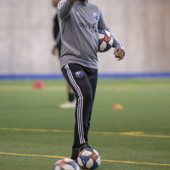 Thierry Henry à l'entraînement avec l'Impact Montréal le 14 janvier 2020.