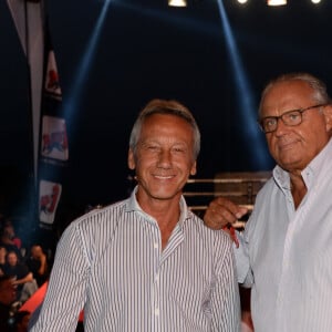 Daniel Moyne et Gérard Louvin à la 3ème édition de la "Fight Night" à Saint-Tropez. Le 4 août 2015 