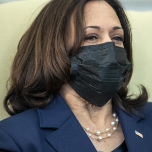 Kamala Harris, vice présidente des Etats-Unis Le président des États-Unis, Joe Biden, participe à un briefing économique avec la secrétaire américaine au Trésor Janet Yellen dans le bureau ovale de la Maison Blanche. La secrétaire Yellen, lors de son audience de confirmation, a déclaré que la valeur du dollar américain et des autres devises devrait être déterminée par les marchés. Washington le 29 janvier 2021.