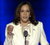 Kamala Harris, vice-présidente élue des États-Unis prend la parole après la victoire de Joe Biden, élu 46e président de la nation, le samedi 7 novembre 2020. Discours après sa victoire, à Wilmington dans le Delaware.