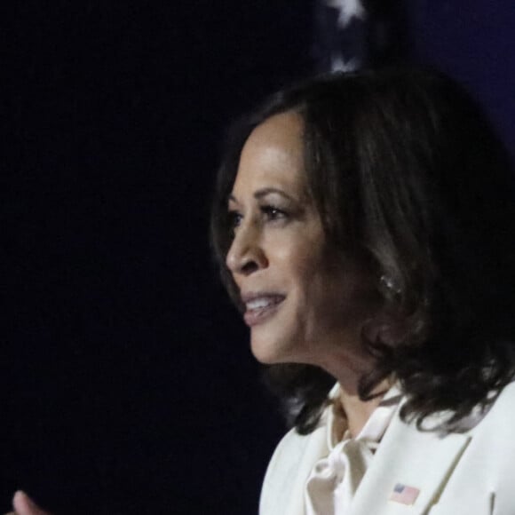 Joe Biden et Kamala Harris lors d'un discours depuis le Chase Center de Wilmington le soir de l'annonce de leur victoire aux élections présidentielles le 7 novembre 2020. © Saquan Stimpson/ZUMA Wire / Bestimage