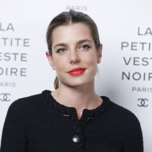 Charlotte Casiraghi au vernissage de l'exposition 'La Petite Veste Noire' (The Little Black Jackett), photographies de Karl Lagerfeld au Grand Palais à Paris.