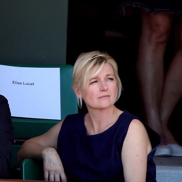 Anne-Elisabeth Lemoine dans les tribunes lors des internationaux de France de Roland Garros à Paris. Le 10 juin 2017. © Jacovides - Moreau / Bestimage 