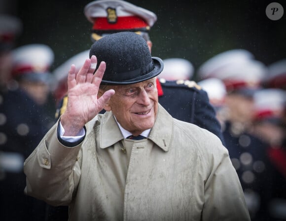 Le prince Philip, duc d'Edimbourg lors de son dernier engagement officiel au palais de Buckingham à Londres.
