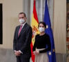 Le roi Felipe VI d'Espagne et la reine Letizia d'Espagne assistent à la cérémonie des National Sports Awards au Palais El Pardo à Madrid, Espagne