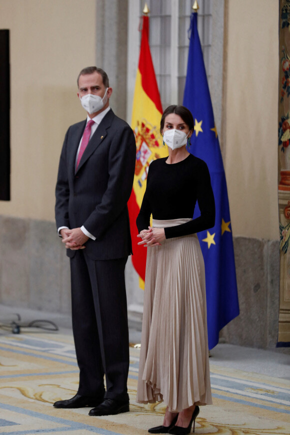 Le roi Felipe VI d'Espagne et la reine Letizia d'Espagne assistent à la cérémonie des National Sports Awards au Palais El Pardo à Madrid, Espagne