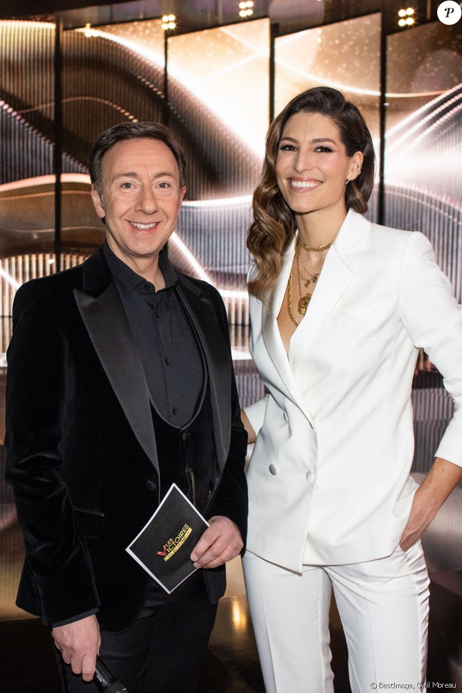 Exclusif - Stéphane Bern et Laury Thilleman - Backstage de la 36ème édition des Victoires de la Musique à la Seine Musicale à Boulogne-Billancourt, France, le 12 février 2021. © Cyril Moreau/Bestimage