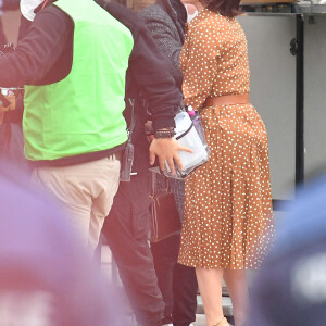 Lady Gaga tourne une scène du film Gucci (House of Gucci) à Milan, le 10 mars 2021.