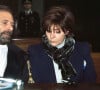 Patrizia Reggiani et son avocat Giovanni Maria Dedola lors de son procès pour avoir commandité le meurtre de son ex-mari Maurizio Gucci.