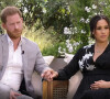 Le prince Harry et Meghan Markle lors de leur interview vérité avec Oprah Winfrey, le 7 mars 2021 sur CBS.